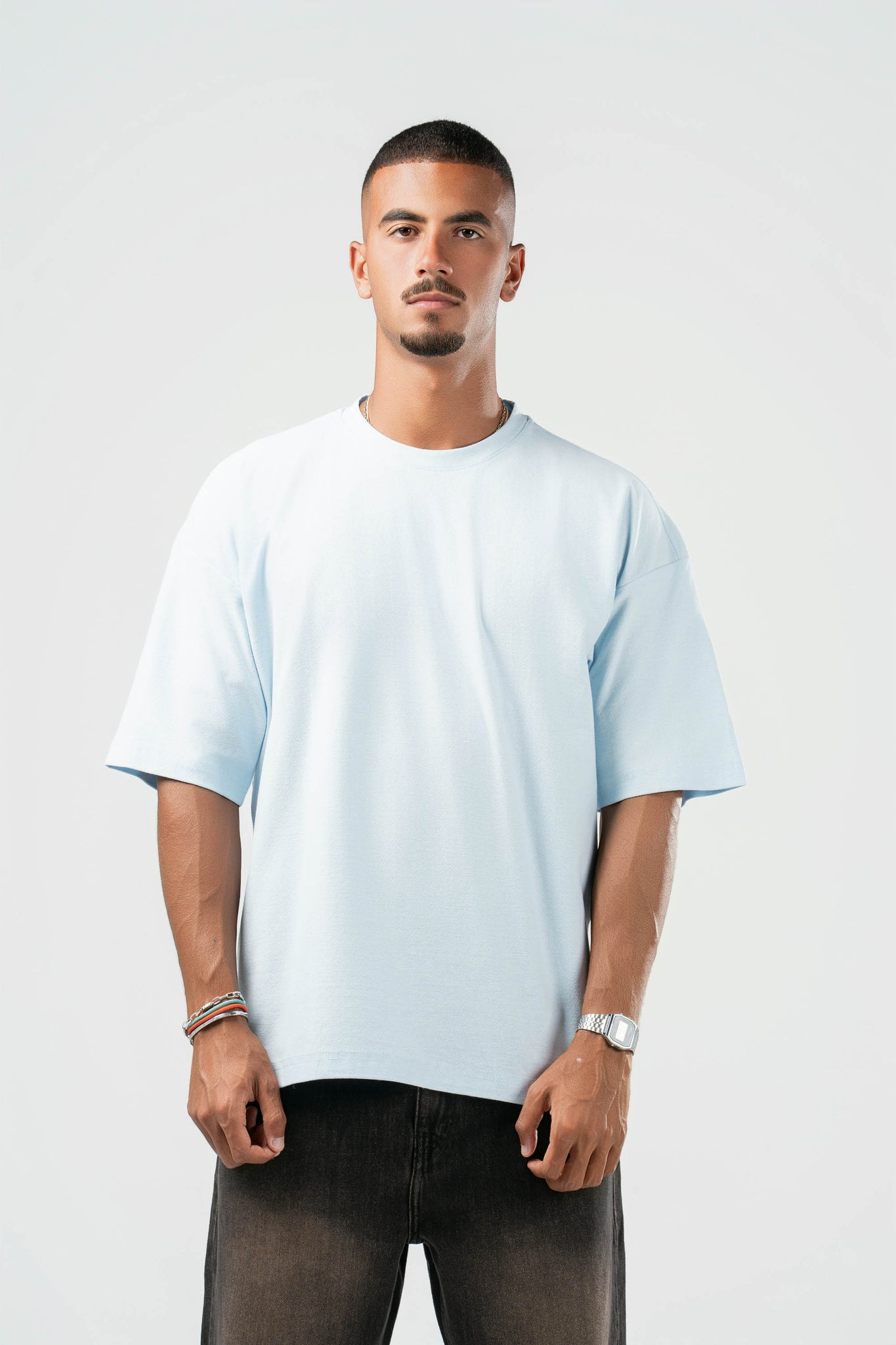 SKY BLUE DUSTY BOX-TEE