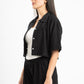 BLACK WAVE TEXTURED SHIRT