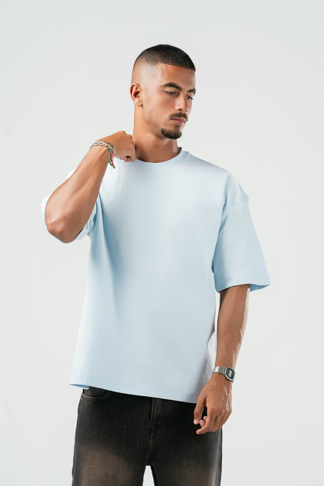 SKY BLUE DUSTY BOX-TEE