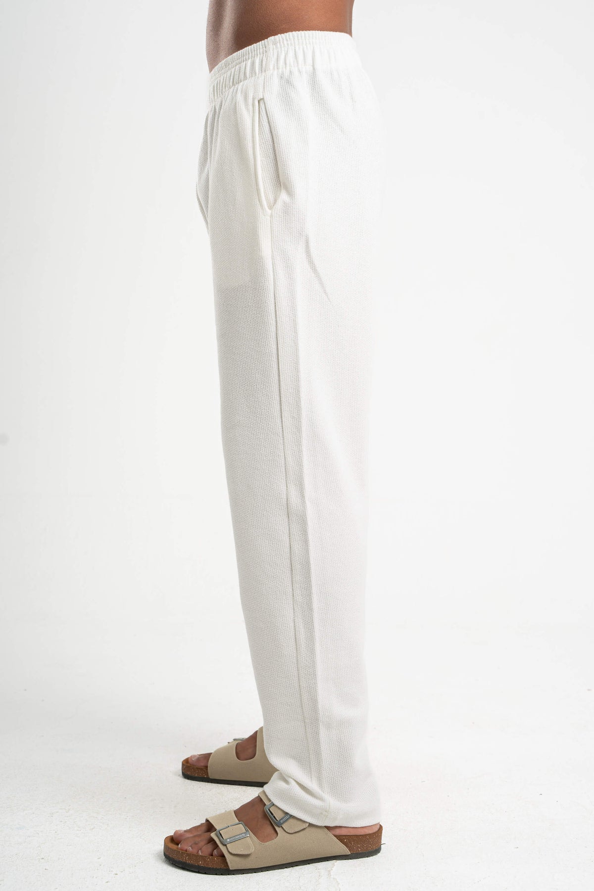 OFF-WHITE WAFFLE WEAVE PANTS