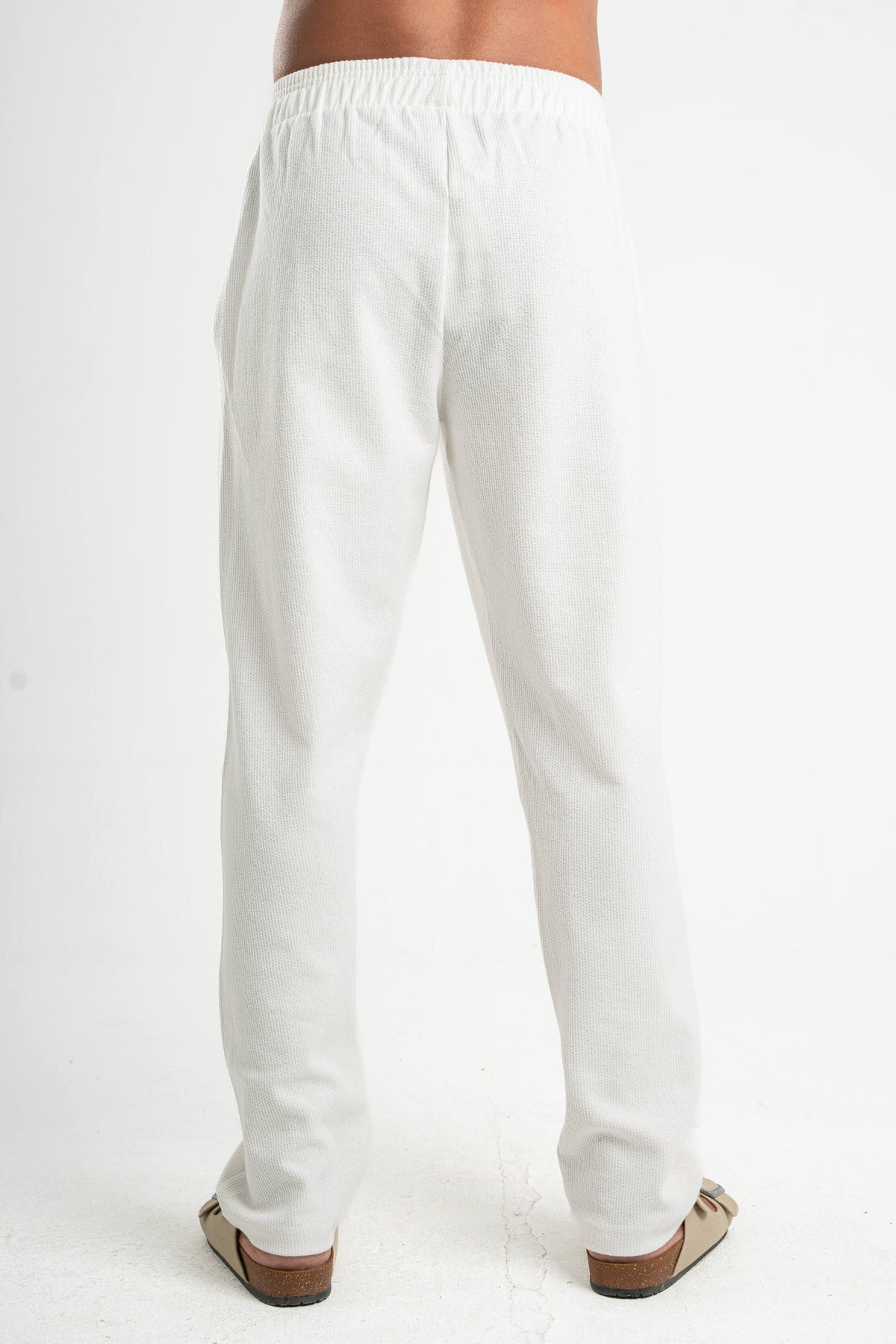 OFF-WHITE WAFFLE WEAVE PANTS