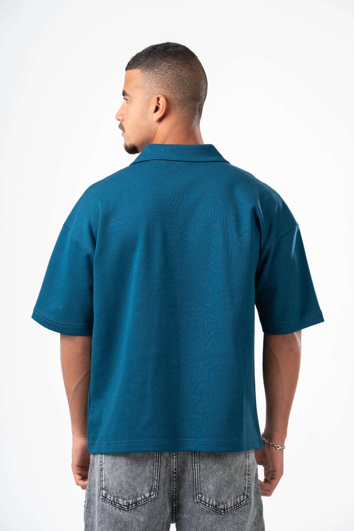 OCEAN BLUE PLAIN POLO SHIRT