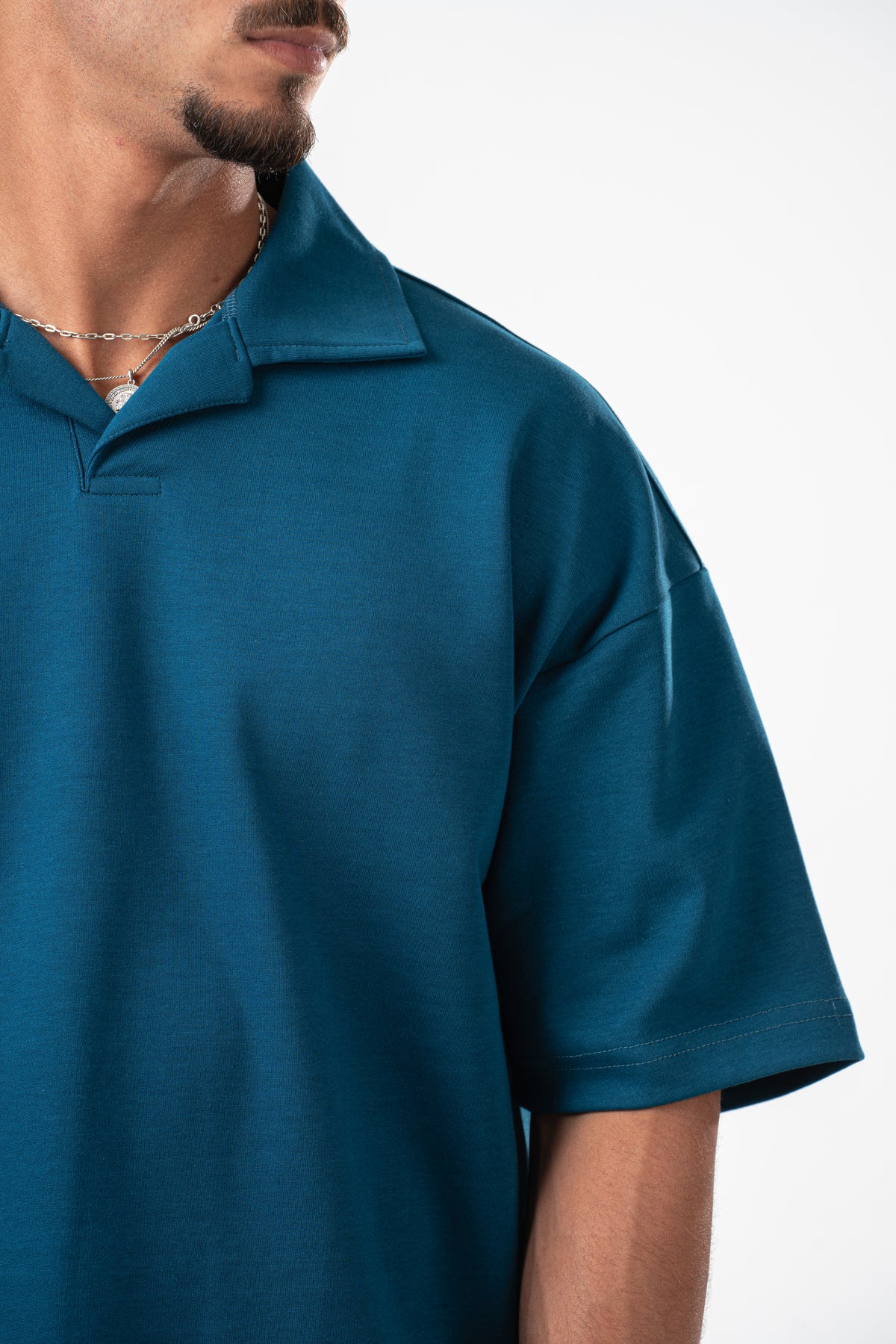 OCEAN BLUE PLAIN POLO SHIRT