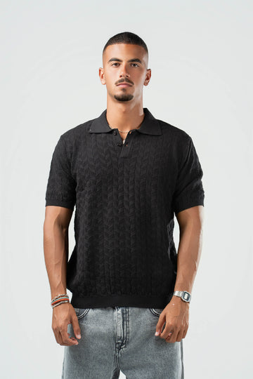BLACK HEX TWIST POLO