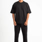 BLACK WAFFLE WEAVE PANTS