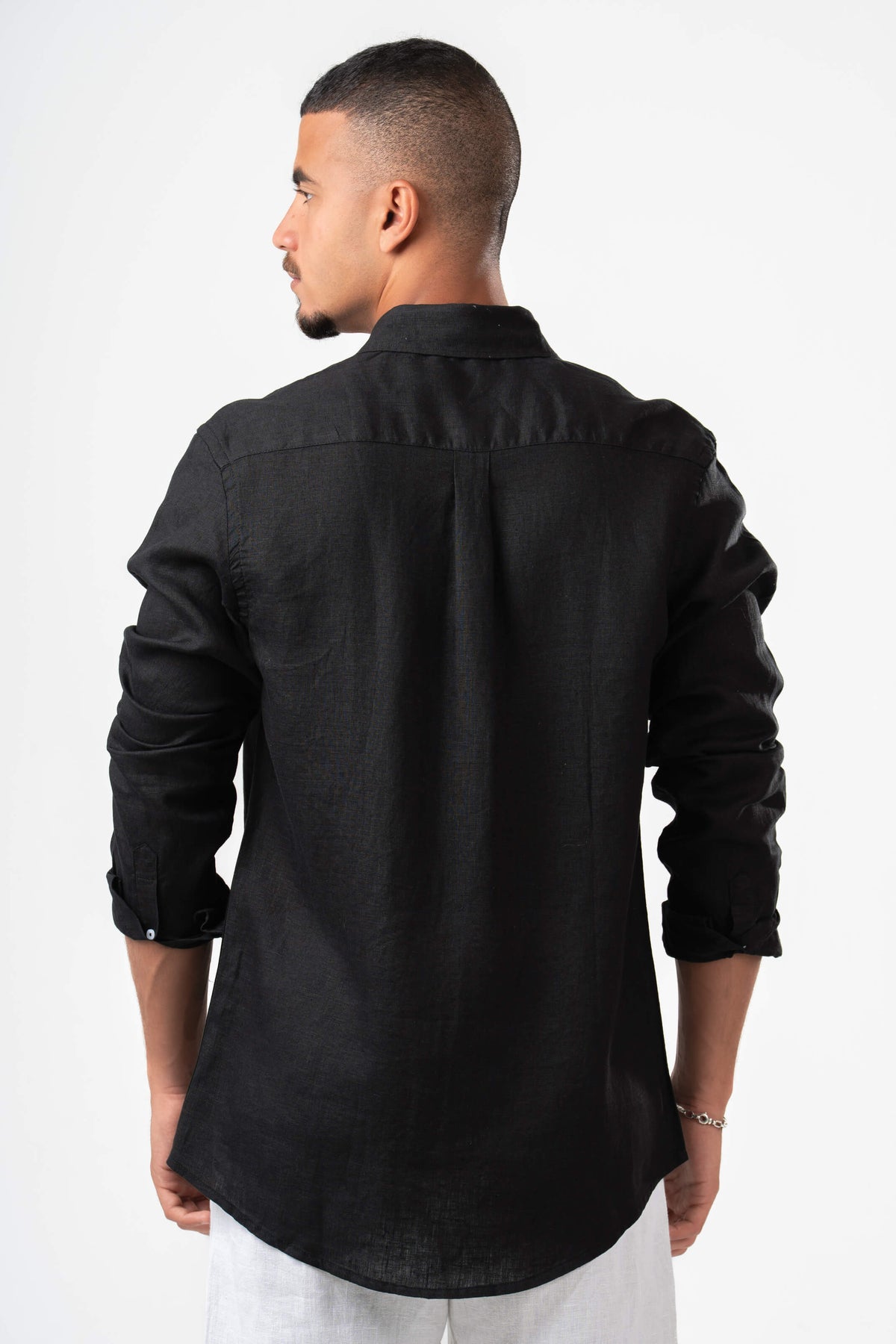 BLACK LINEN SHIRT