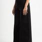 BLACK CLEAN CUT WIDE-LEG PANTS