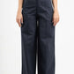 NAVY BLUE CLEAN CUT WIDE-LEG PANTS