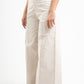BEIGE CLEAN CUT WIDE-LEG PANTS