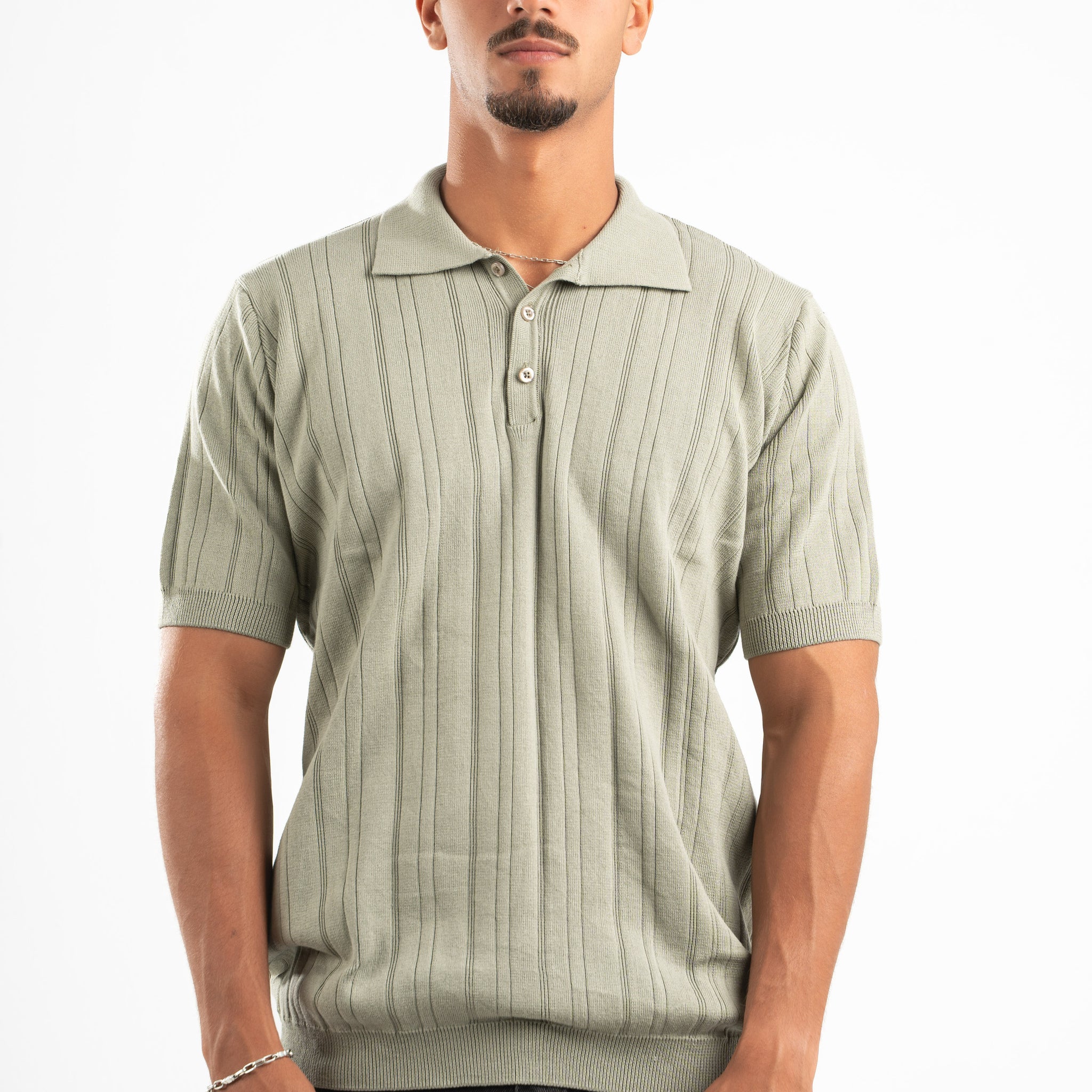 MINT RIBBED KNIT POLO 09