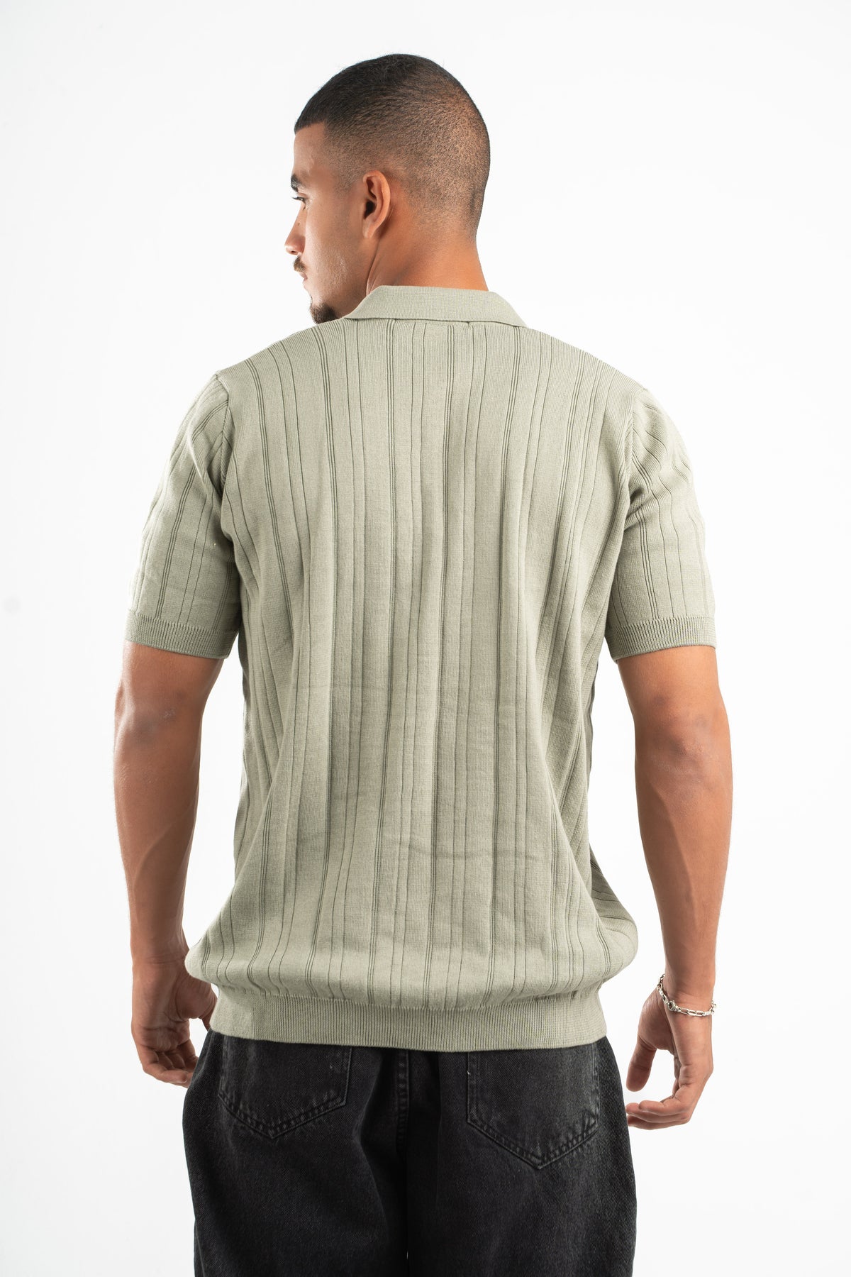 MINT RIBBED KNIT POLO 09