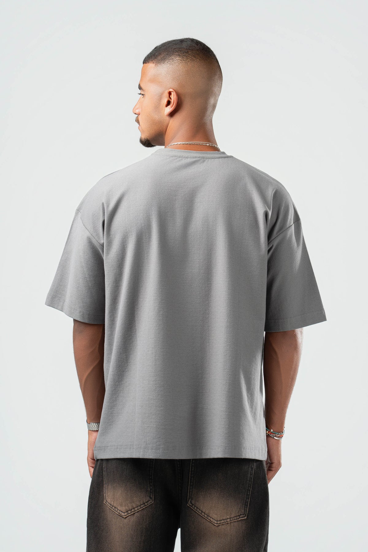 DARK GREY DUSTY BOX-TEE