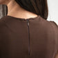 BROWN SLEEVELESS FITTED TOP