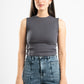 DARK GREY SLEEVELESS FITTED TOP