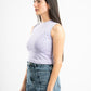 LAVENDER SLEEVELESS FITTED TOP
