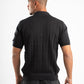 BLACK RIBBED KNIT POLO 09