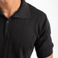 BLACK RIBBED KNIT POLO 09