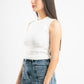 OFF-WHITE SLEEVELESS FITTED TOP