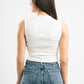OFF-WHITE SLEEVELESS FITTED TOP