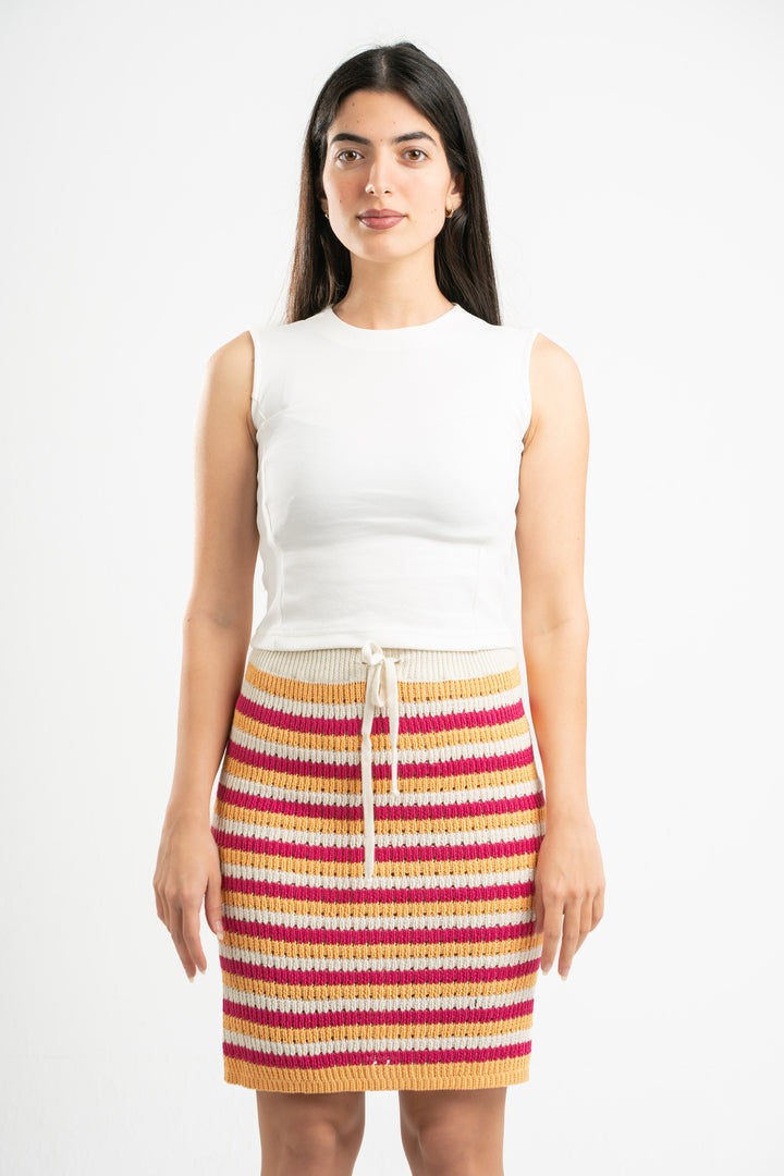 STRIPED KNIT SKIRT