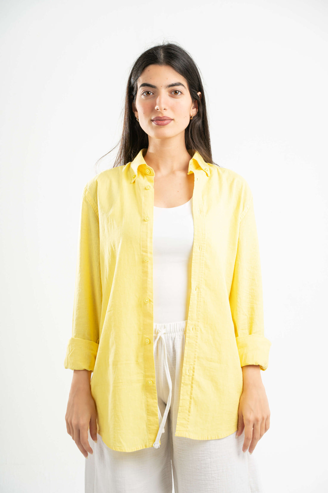 LIGHT YELLOW LINEN SHIRT