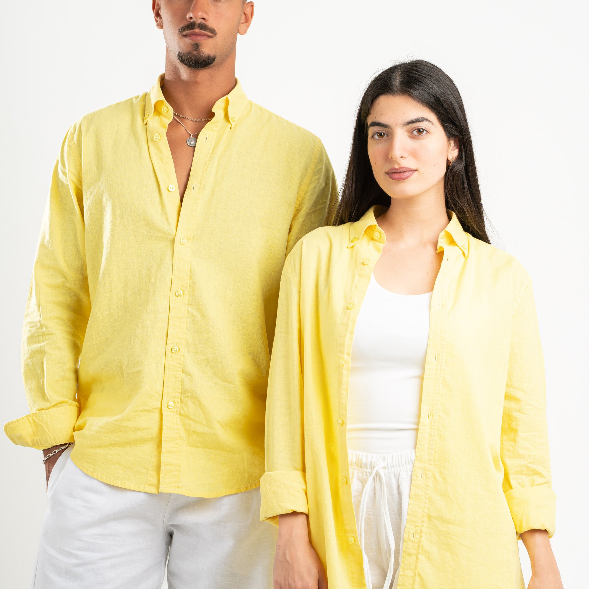 LIGHT YELLOW LINEN SHIRT