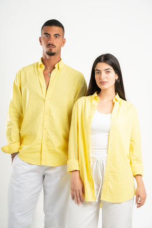 LIGHT YELLOW LINEN SHIRT