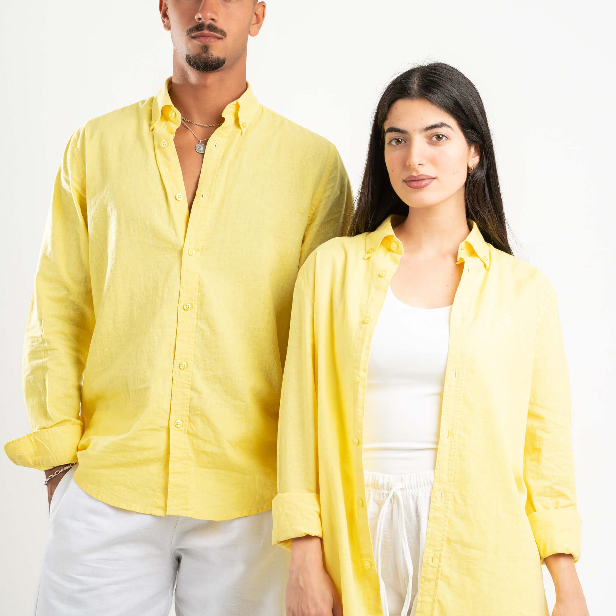 LIGHT YELLOW LINEN SHIRT