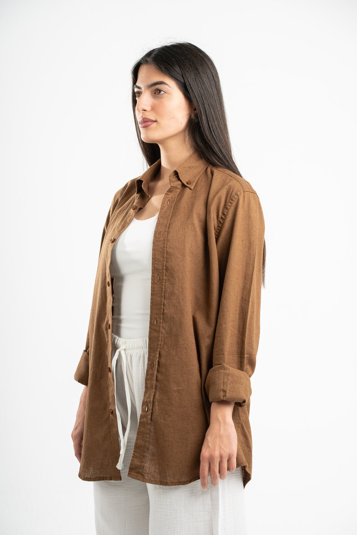 BROWN LINEN SHIRT