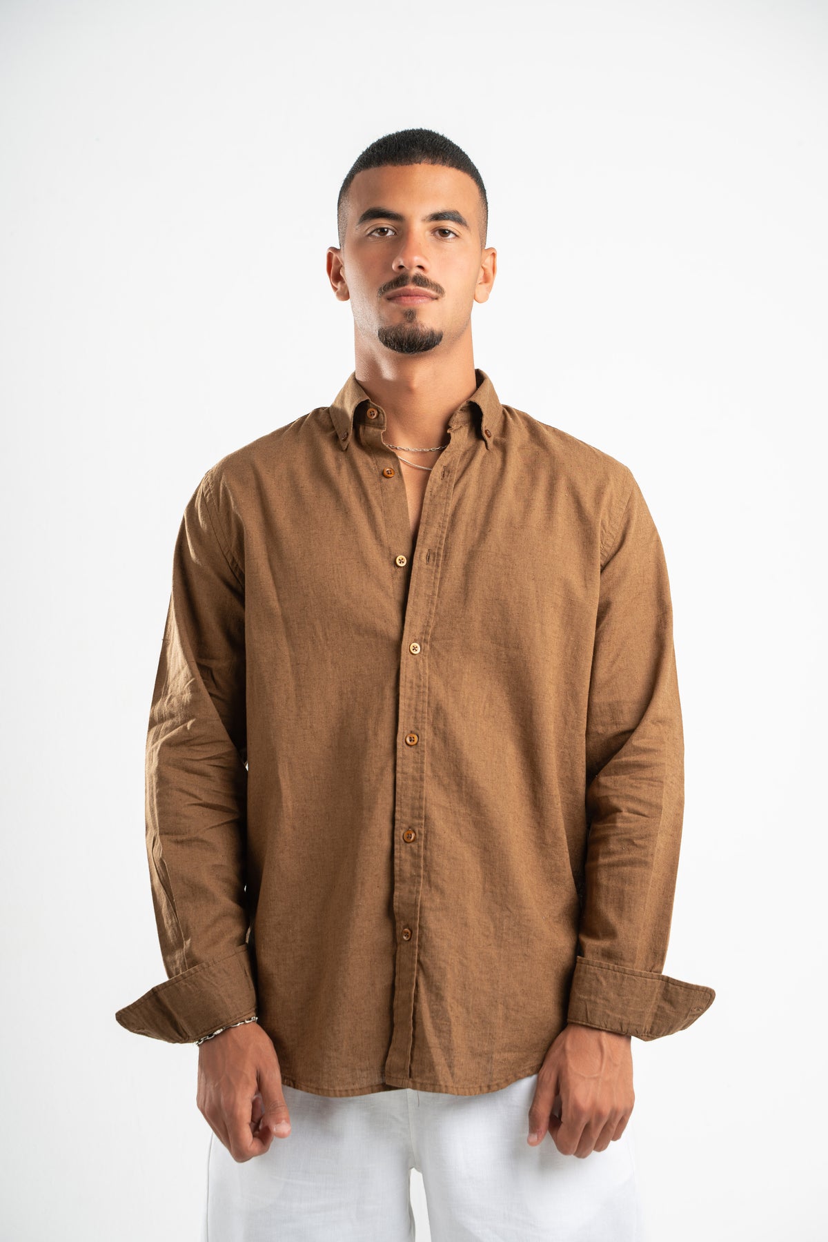 BROWN LINEN SHIRT