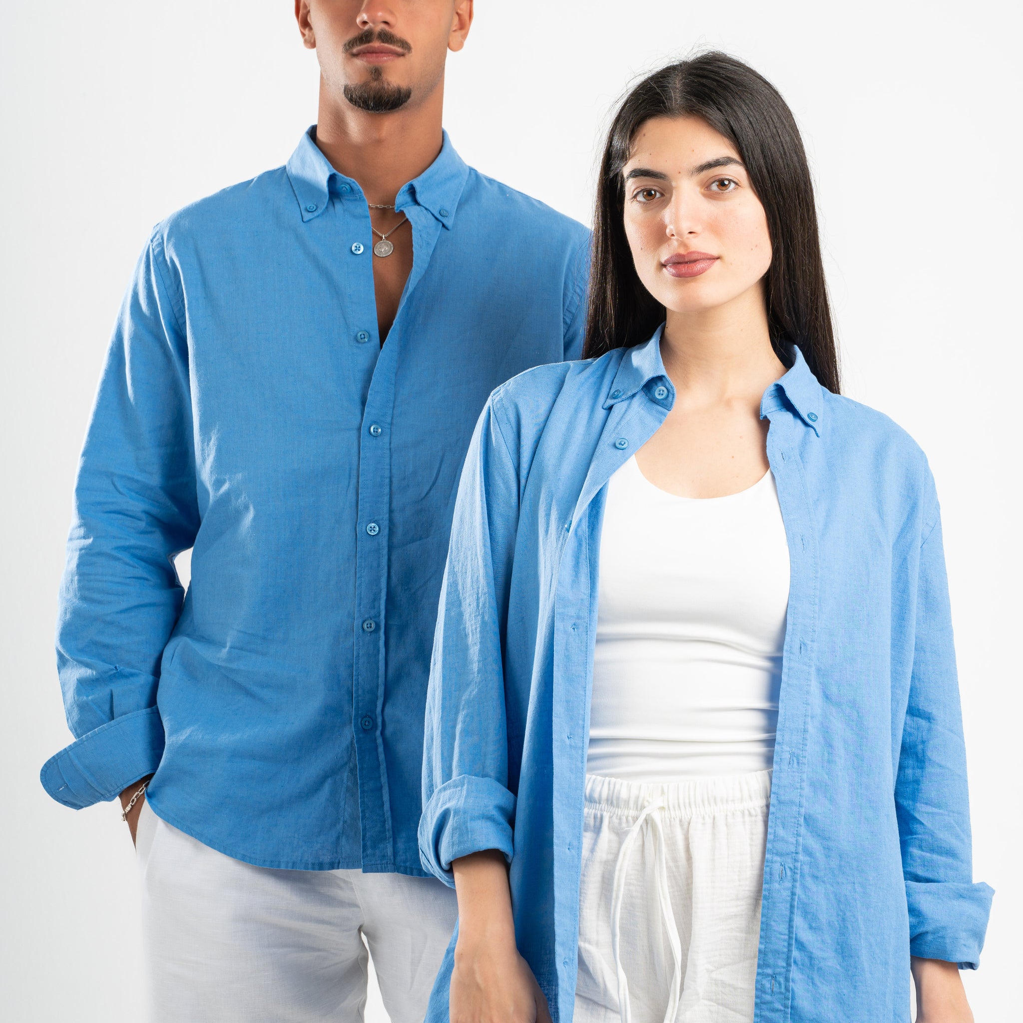 AQUA LINEN SHIRT