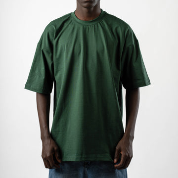 DARK GREEN ORGANDY OVER-SIZED T-SHIRT