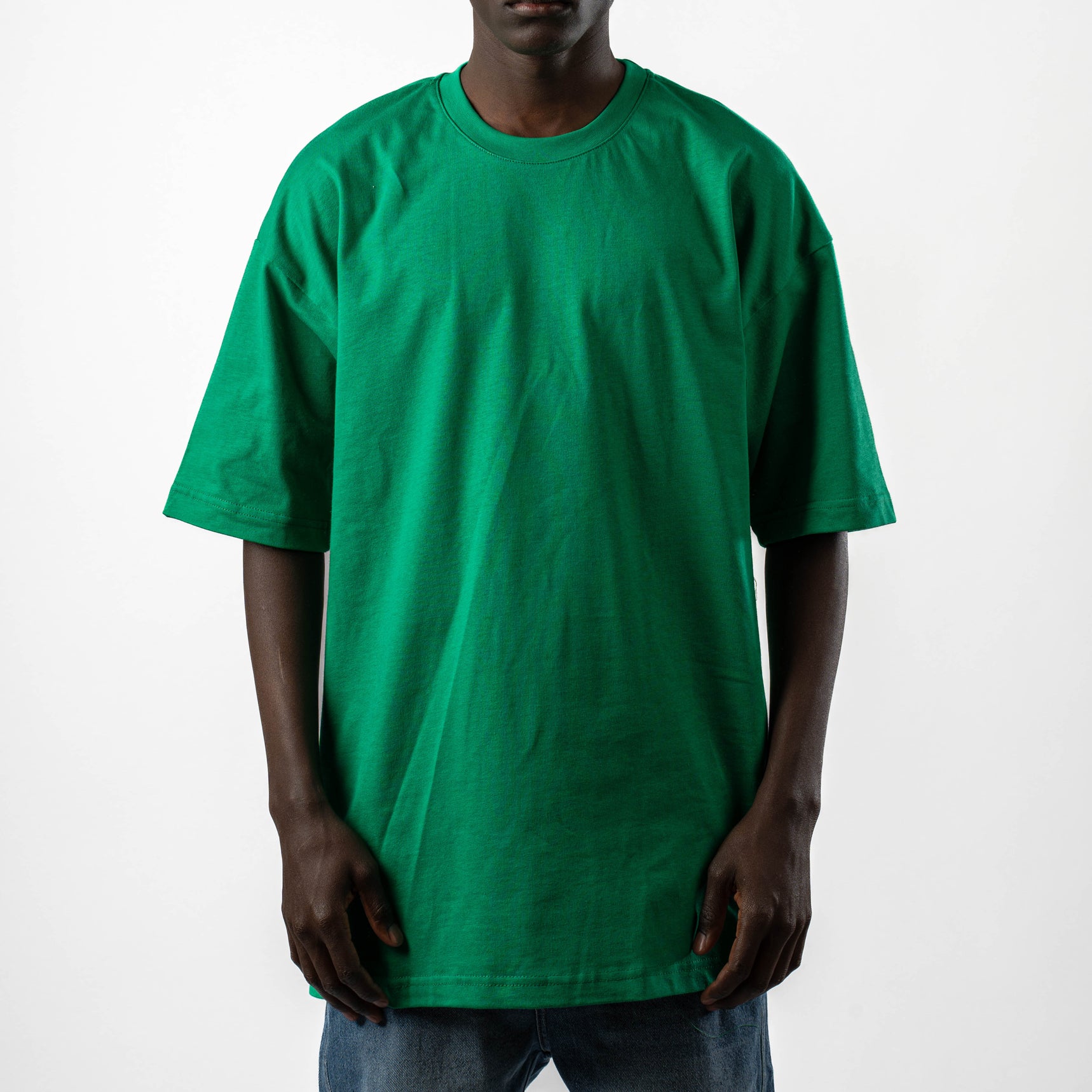 GREEN ORGANDY OVER-SIZED T-SHIRT