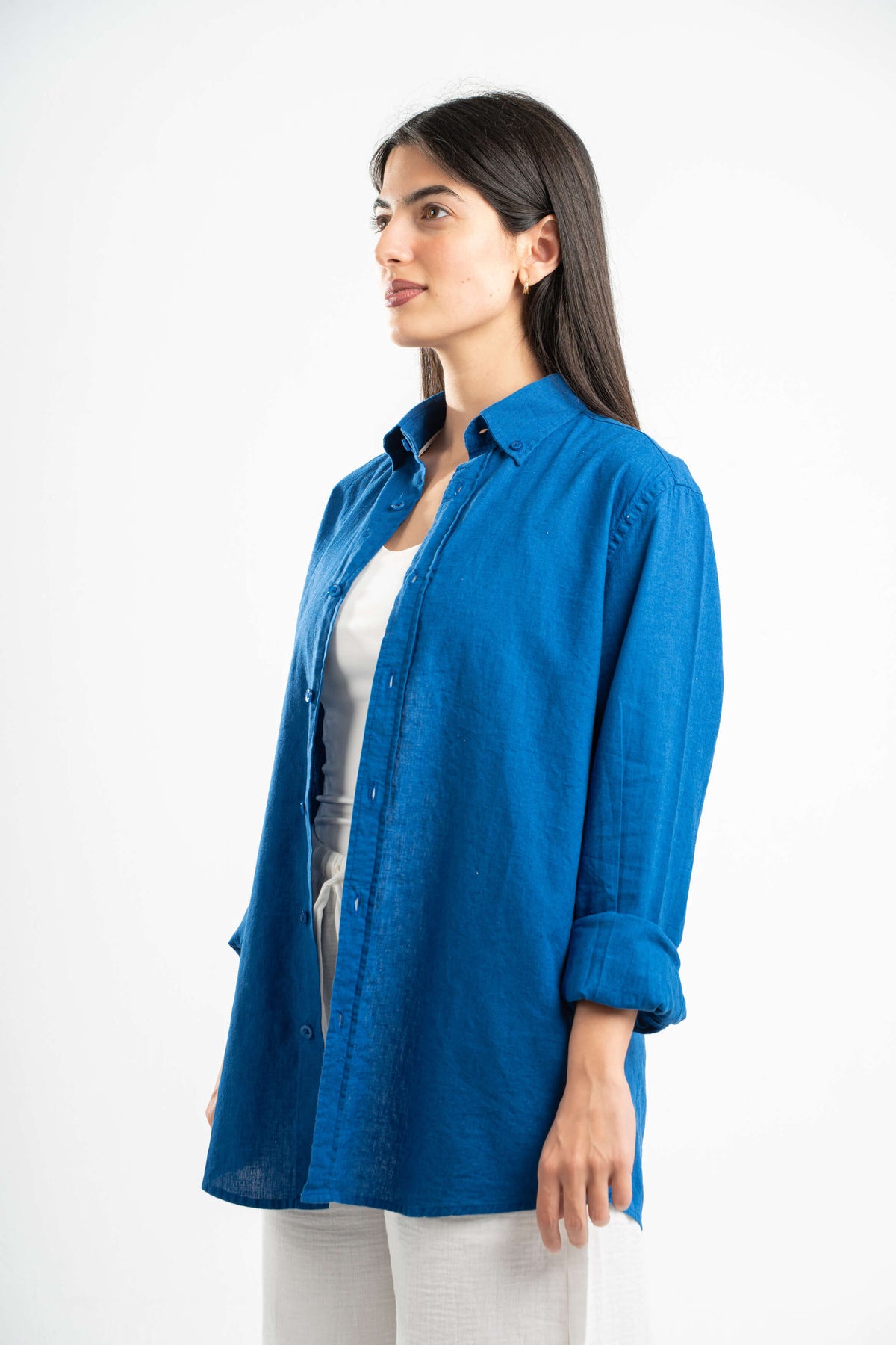 BLUE LINEN SHIRT