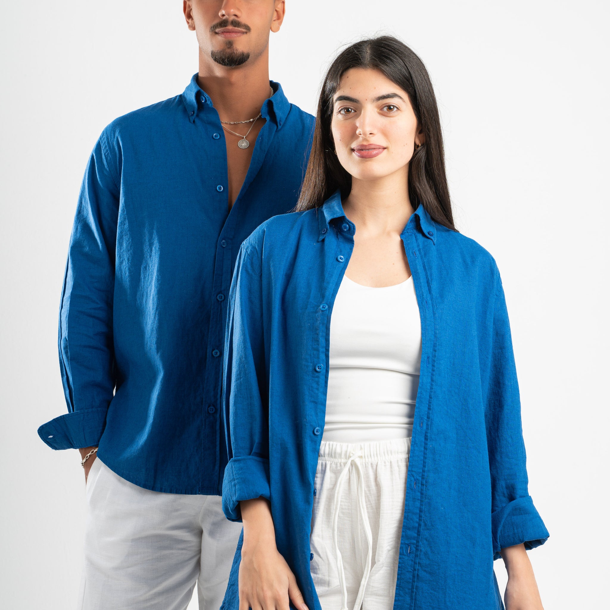 BLUE LINEN SHIRT