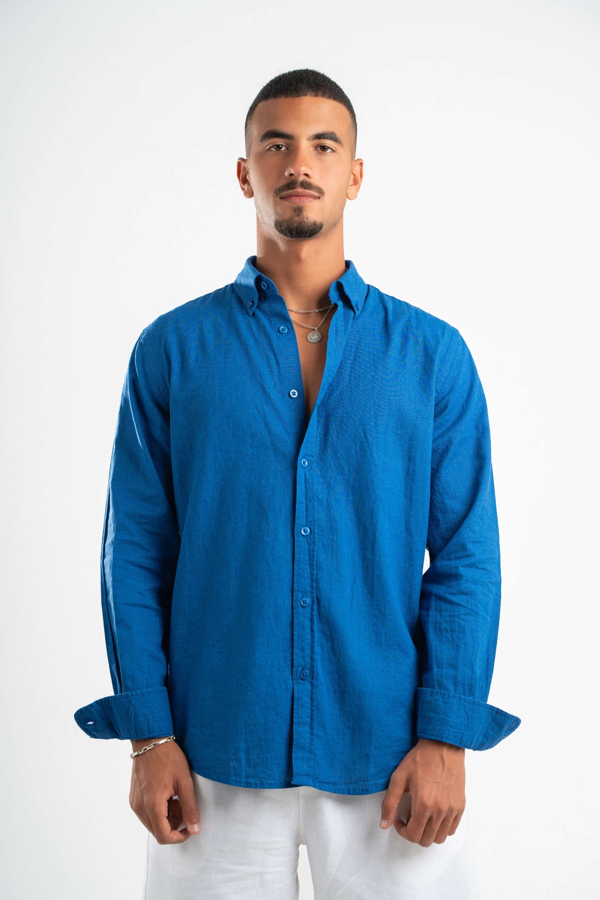BLUE LINEN SHIRT