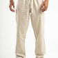 BEIGE REGULAR FIT LINEN PANTS