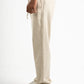 BEIGE REGULAR FIT LINEN PANTS
