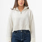 OFF-WHITE CROPPED KNITTED QUARTER ZIP