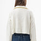 OFF-WHITE CROPPED KNITTED QUARTER ZIP