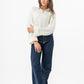 OFF-WHITE CROPPED KNITTED QUARTER ZIP