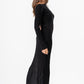 BLACK RIBBED LONG DRESS