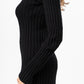 BLACK RIBBED LONG DRESS