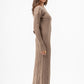 BEIGE RIBBED LONG DRESS
