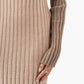 BEIGE RIBBED LONG DRESS