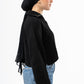 BLACK CROPPED KNITTED QUARTER ZIP