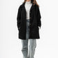 WOMEN BLACK WOOL COAT
