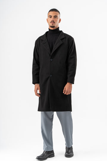 MEN BLACK WOOL COAT