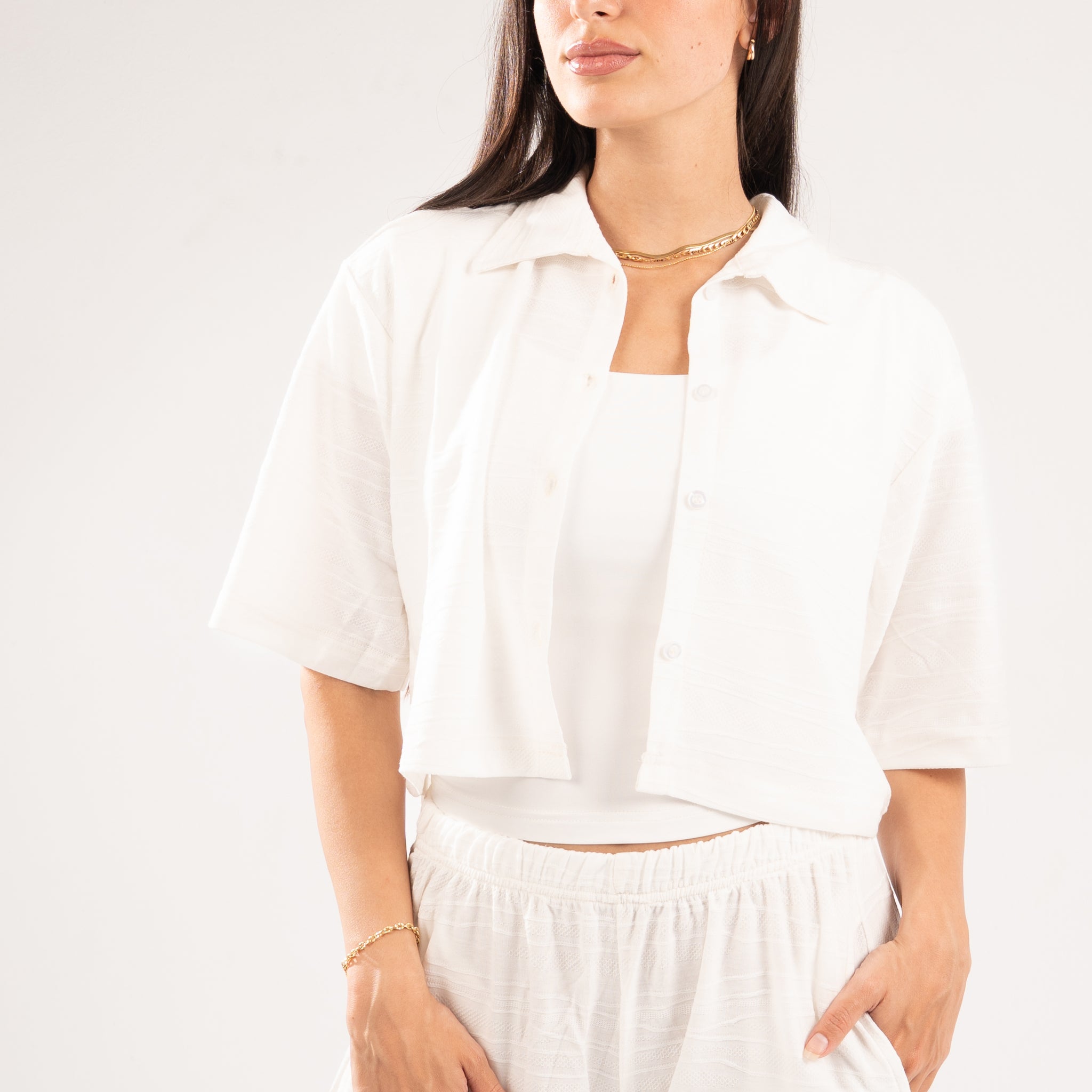 OFF-WHITE WAVE TEXTURED SHIRT