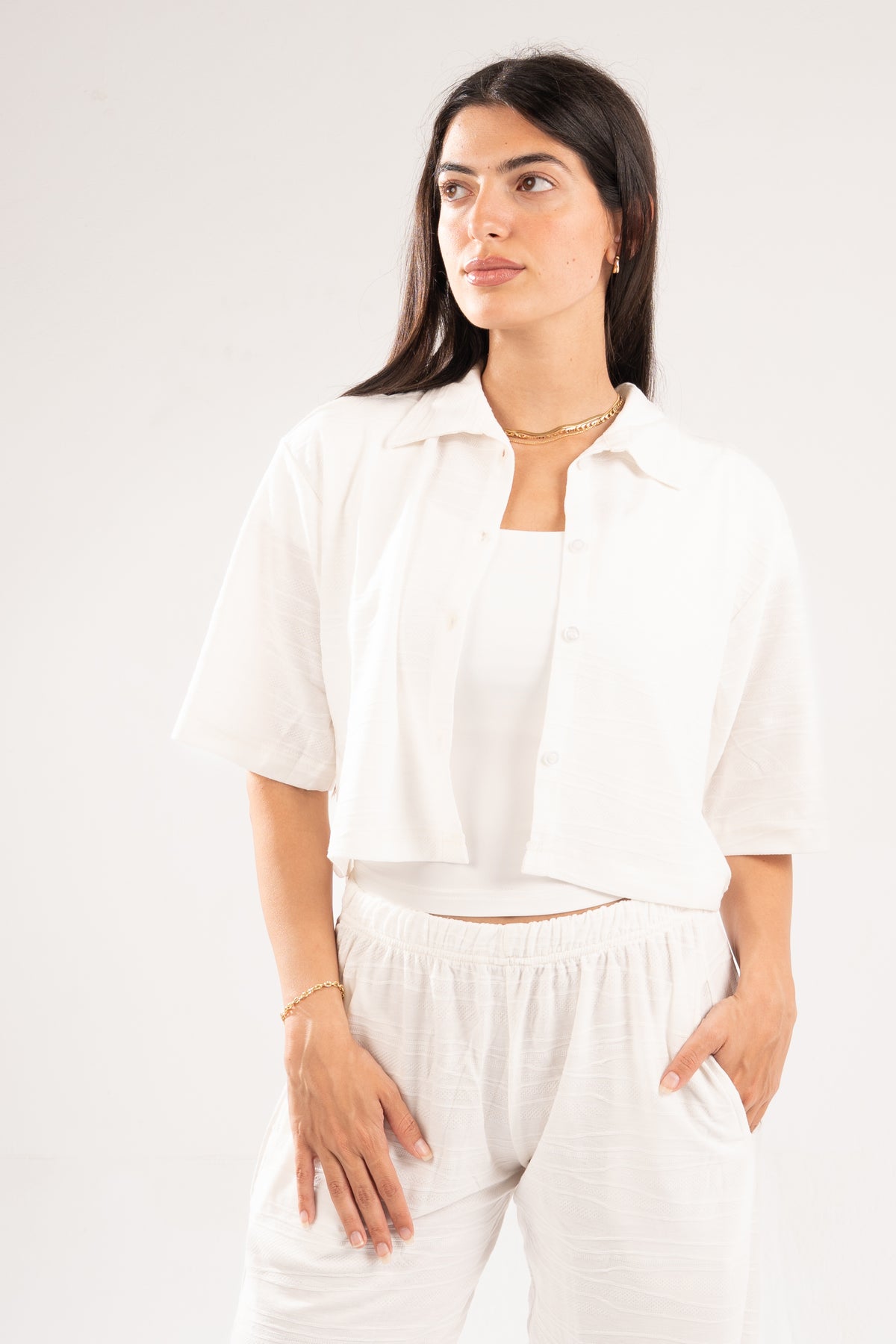OFF-WHITE WAVE TEXTURED SHIRT